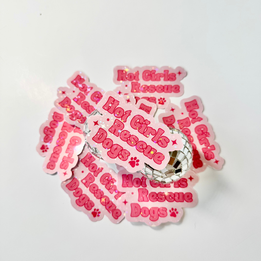 Hot Girls Rescue Dogs Sticker